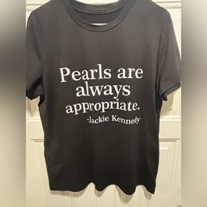 T-Shirt ( Pearls are always appropriate ) with sweat top with pearls